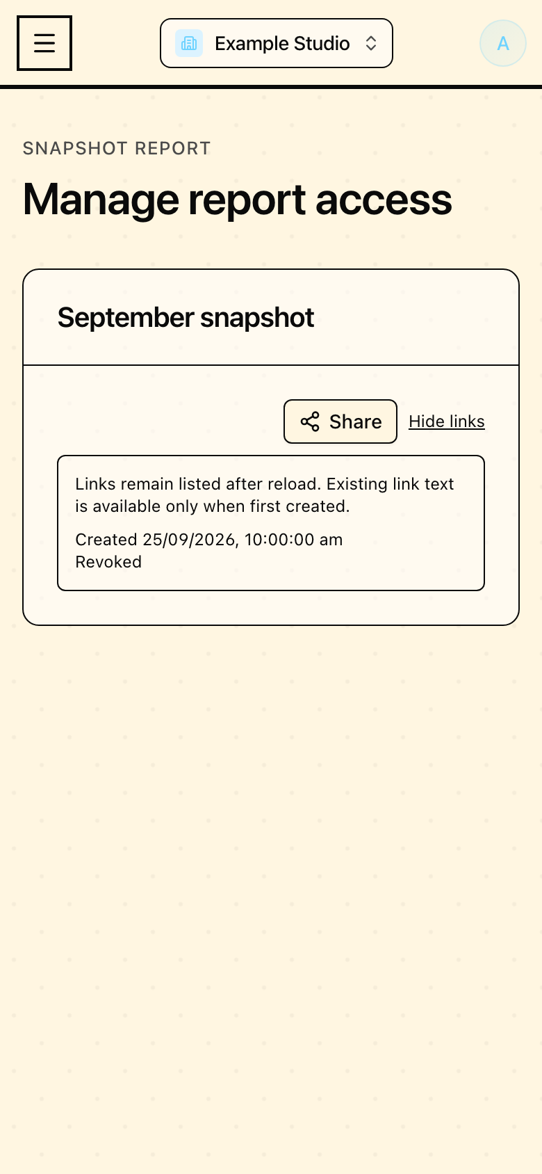 Confirmed revocation in Mapseen's mobile interface, with sample data